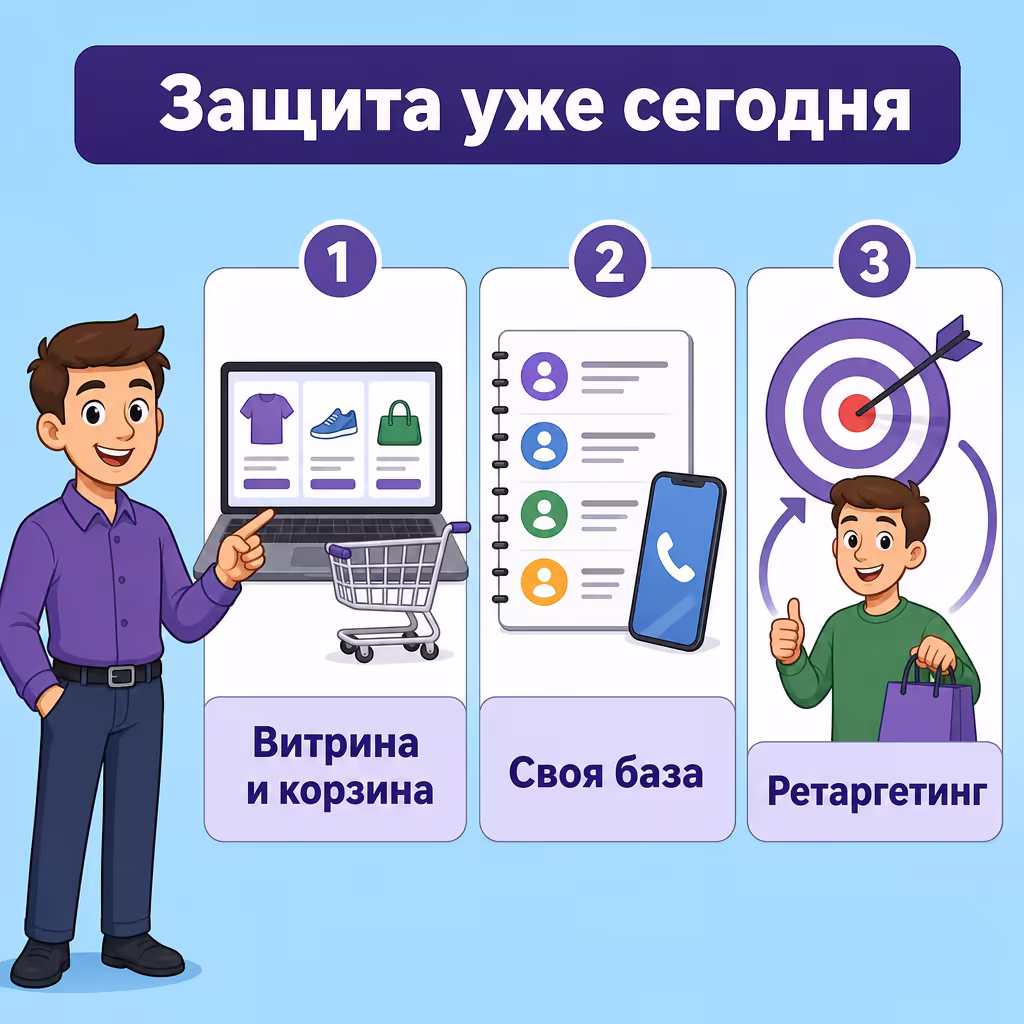 Защита уже сегодня: витрина и корзина, своя база, ретаргетинг