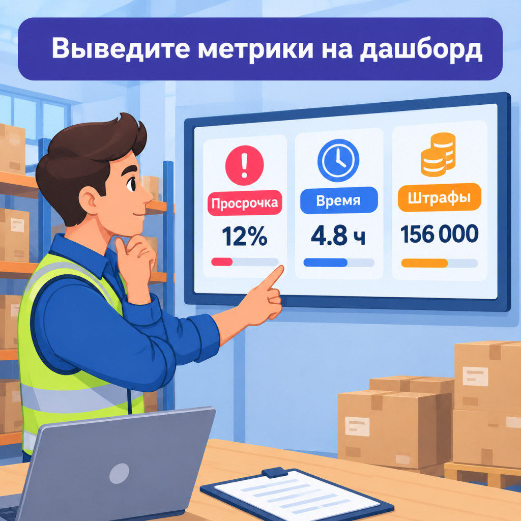 Метрики FBS на дашборде: что отслеживать для контроля сроков Дашборд с метриками FBS: просрочки, время сборки, штрафы на выручку